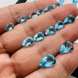 Swiss Blue Topaz faceted Pear 7X10 mm Size -  Pack of 1 Piece -  AAA Quality - Natural Swiss Blue Topaz