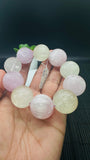 Kunzite Round Bracelet - 23-24 mm Size - Code K6  - AAA Quality - Natural Kunzite Bracelet - Length 7.5 Inch