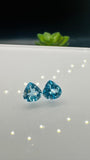 Swiss Blue Topaz faceted Heart 7 mm Size -  Pack of 2 Piece -  AAA Quality - Natural Swiss Blue Topaz