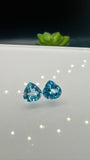 Swiss Blue Topaz faceted Heart 7 mm Size - Pack of 2 Piece - AAA Quality - Natural Swiss Blue Topaz