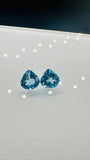 Swiss Blue Topaz faceted Heart 7 mm Size -  Pack of 2 Piece -  AAA Quality - Natural Swiss Blue Topaz