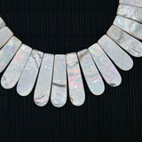 White MOP Necklace - 14-17x 25-55 mm Size - AAA Quality- Hand Braided Beads Pendant Necklace- MOP Necklace