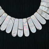 White MOP Necklace - 14-17x 25-55 mm Size - AAA Quality- Hand Braided Beads Pendant Necklace- MOP Necklace