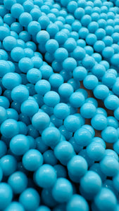 Turquoise Round Beads 3 mm Size- AAA Quality  -100 % Natural Turquoise -  Length 40 cm - Turquoise Round Blue