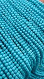 Turquoise Round Beads 3 mm Size- AAA Quality -100 % Natural Turquoise - Length 40 cm - Turquoise Round Blue