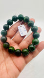 Chrome Diopside Bracelet -14 mm Size - Code #C3 - AAA Quality - Length 7.5 Inch - Natural Chrome Diopside Bracelet