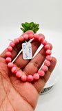 Pink Opal Bracelet - 8 mm Size - Code P5 - AAAA Quality - Length 7.5 Inch- Natural Pink Opal Bracelet- Dark Color