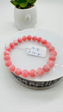 Pink Opal Bracelet - 8 mm Size - Code P6 - AAAA Quality - Length 7.5 Inch- Natural Pink Opal Bracelet- Dark Color