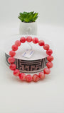 Pink Opal Bracelet - 10 mm Size - Code P13 - AAAA Quality - Length 7.5 Inch- Natural Pink Opal Bracelet- Dark Color