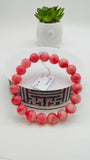 Pink Opal Bracelet - 10 mm Size - Code P13 - AAAA Quality - Length 7.5 Inch- Natural Pink Opal Bracelet- Dark Color