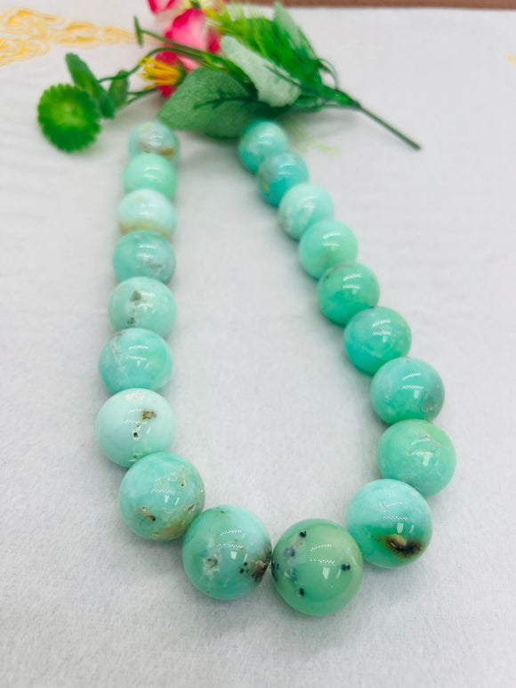 Chrysoprase Round Beads •20 mm Size • Code #4 •  AAA quality • Length 40 Cm • Natural Chrysoprase beads • Origin Australia