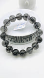 Black Rutile Bracelet • 13 mm Size • Code #A15 • AAAA Quality • 7.5 Inch Length • Natural Rutilated Quartz  • Rutile Bracelet