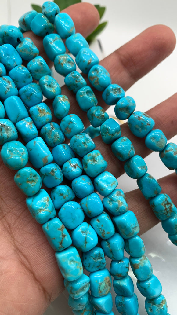 Turquoise Nugget Beads - Size 7.5-8X8-9 mm - length 40 cm - Natural Turquoise Freeform Beads- AAA Quality