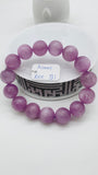 Kunzite Bracelet - 14 mm Size - Code# B1  - AAA Quality - Natural Kunzite Round Bracelet - Length 7.5 Inch