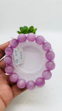 Kunzite Bracelet - 14 mm Size - Code# B2  - AAA Quality - Natural Kunzite Round Bracelet - Length 7.5 Inch