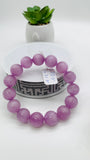 Kunzite Bracelet - 14 mm Size - Code# B2 - AAA Quality - Natural Kunzite Round Bracelet - Length 7.5 Inch