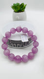 Kunzite Bracelet - 14 mm Size - Code# B2  - AAA Quality - Natural Kunzite Round Bracelet - Length 7.5 Inch