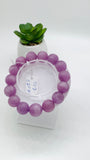 Kunzite Bracelet - 14 mm Size - Code# B3  - AAA Quality - Natural Kunzite Round Bracelet - Length 7.5 Inch