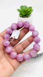Kunzite Bracelet - 14 mm Size - Code# B6 - AAA Quality - Natural Kunzite Round Bracelet - Length 7.5 Inch