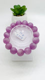 Kunzite Bracelet - 14 mm Size - Code# B6  - AAA Quality - Natural Kunzite Round Bracelet - Length 7.5 Inch