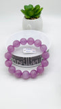 Kunzite Bracelet - 14 mm Size - Code# B5 - AAA Quality - Natural Kunzite Round Bracelet - Length 7.5 Inch