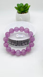 Kunzite Bracelet - 14 mm Size - Code# B5  - AAA Quality - Natural Kunzite Round Bracelet - Length 7.5 Inch