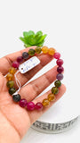 Tourmaline Bracelet 8 mm Size - Code#A2 - 4A Quality  Natural Multi Tourmaline Round Bracelet - Length 7.5"