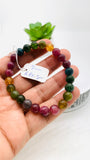 Tourmaline Bracelet 8 mm Size - Code#A4 - 4A Quality  Natural Multi Tourmaline Round Bracelet - Length 7.5"