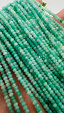 Emerald Roundel Faceted Beads 3 mm Size - AAA Quality - Length 40 Cm- Natural Emerald Beads