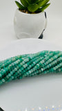 Emerald Roundel Faceted Beads 3 mm Size - AAA Quality - Length 40 Cm- Natural Emerald Beads