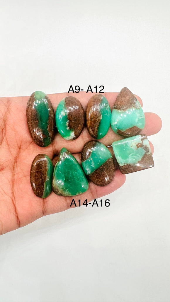 Chrysoprase Cabochon • Code A9- A16 • AAA Quality • Natural Chrysoprase Cabs • Chrysoprase pendant