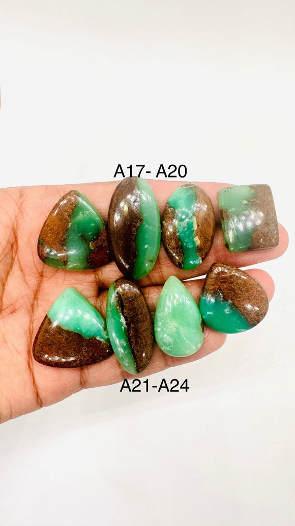 Chrysoprase Cabochon • Code A17- A24 • AAA Quality • Natural Chrysoprase Cabs • Chrysoprase pendant