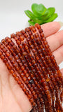 Hessonite Faceted Cube Beads - 4 mm Size -  Length 40 cm - Natural Hessonite Box Beads