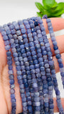 Tanzanite Faceted Cube Beads - 5 mm Size -  Length 40 cm - Natural Tanzanite Box Beads