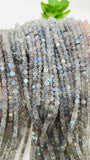 Labradorite Faceted Cube Beads - 4 mm Size -  Length 40 cm - Natural Labradorite  Box Beads