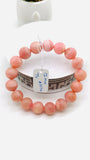 Pink Opal Bracelet - 12 mm Size - Code N14 - AAA Quality - Length 7.5 Inch- Natural Pink Opal Bracelet- Dark Color