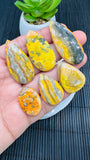 Bumble Bee Cabochon • Code A37-A42 • AAA Quality • Natural Bible Bee Jasper Cabs •  Flat Back Cabochon