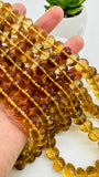 Citrine Faceted Roundel 9-14  mm Big Size  • Length 16 Inch •  AAA grade • Natural Citrine Beads• Citrine Rondelle Faceted