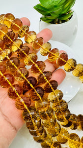 Citrine Faceted Roundel 12-16  mm Big Size  • Length 28 Inch •  AAA grade • Natural Citrine Beads• Citrine Rondelle Faceted