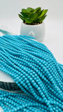 Turquoise Round Beads 3 mm Size- AAA Quality -100 % Natural Turquoise - Length 40 cm - Turquoise Round Blue