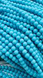 Turquoise Round Beads 3 mm Size- AAA Quality -100 % Natural Turquoise - Length 40 cm - Turquoise Round Blue