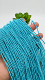 Turquoise Round Beads 2 mm Size- AAA Quality -100 % Natural Turquoise - Length 40 cm - Turquoise Round Blue