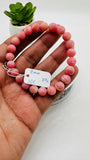 Pink Opal Bracelet - 8 mm Size - Code P2 - AAAA Quality - Length 7.5 Inch- Natural Pink Opal Bracelet- Dark Color