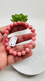 Pink Opal Bracelet - 8 mm Size - Code P8 - AAAA Quality - Length 7.5 Inch- Natural Pink Opal Bracelet- Dark Color