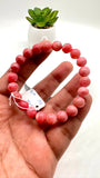 Pink Opal Bracelet - 8 mm Size - Code P8 - AAAA Quality - Length 7.5 Inch- Natural Pink Opal Bracelet- Dark Color