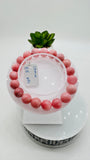 Pink Opal Bracelet - 10 mm Size - Code P11 - AAAA Quality - Length 7.5 Inch- Natural Pink Opal Bracelet- Dark Color
