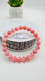 Pink Opal Bracelet - 8 mm Size - Code P6 - AAAA Quality - Length 7.5 Inch- Natural Pink Opal Bracelet- Dark Color