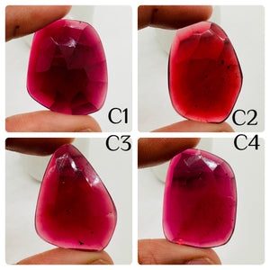 Garnet Rose Cut Fancy Shape • Code C1-C4 • Garnet Faceted Cut (Polki)  •  AAA Quality- Best for Jewelry making • One Side Cutting