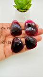 Garnet Rose Cut Fancy Shape • Code C5-C8 • Garnet Faceted Cut (Polki)  •  AAA Quality- Best for Jewelry making • One Side Cutting