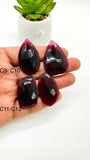 Garnet Rose Cut Fancy Shape • Code C9-C12  • Garnet Faceted Cut (Polki)  •  AAA Quality- Best for Jewelry making • One Side Cutting